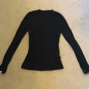 Lululemon Black Long Sleeve shirt with ruffle